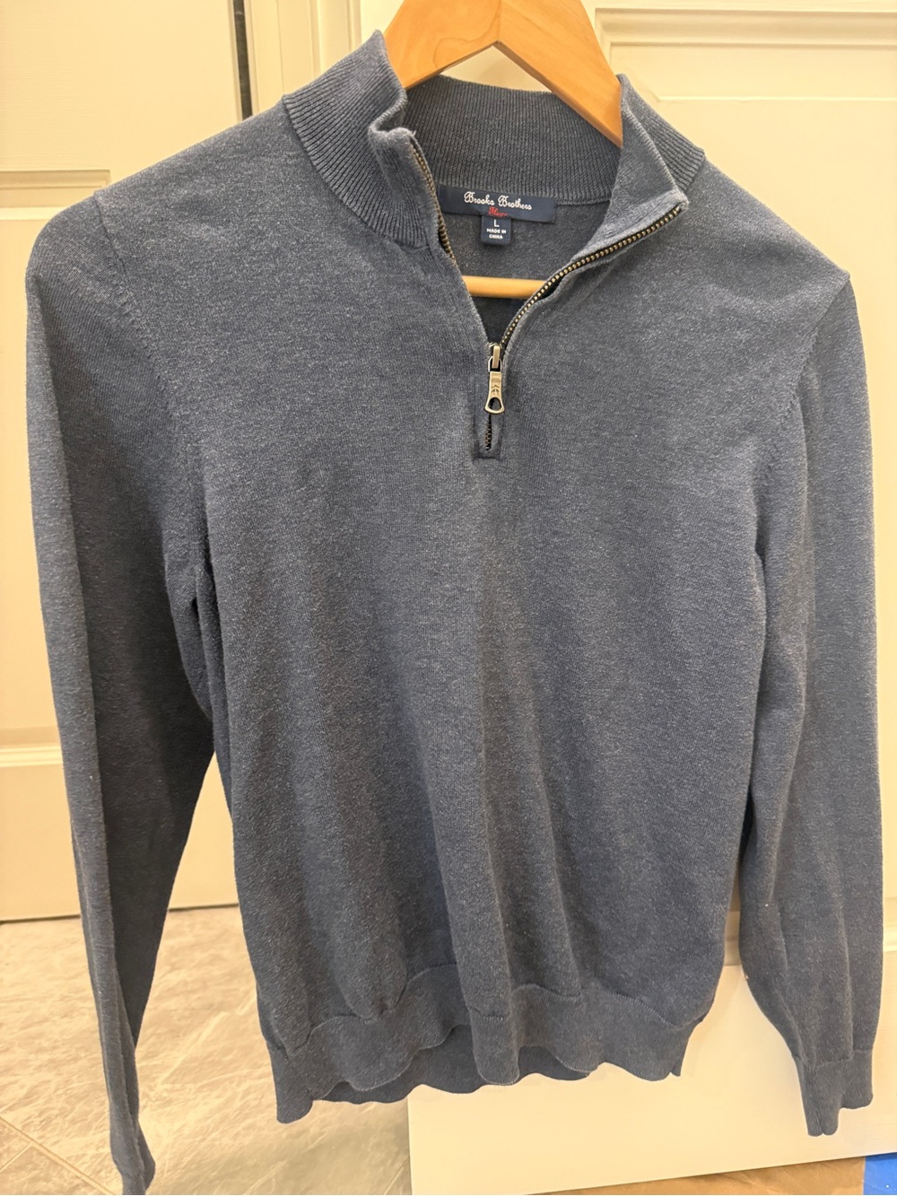 Brooks Brothers Men's Zip-Neck Sweater in Slate Blue